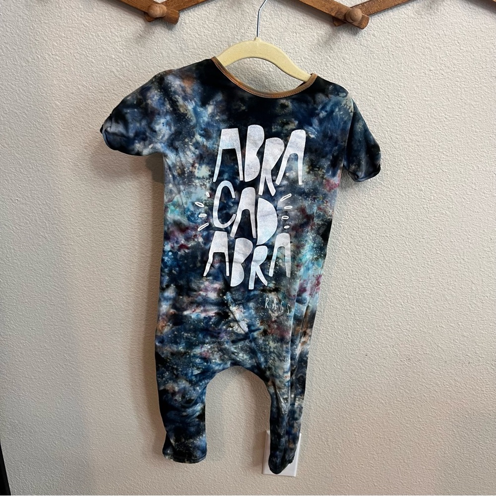 RAGS TO RACHESAbra Cadabra Tie-Dye Baby Romper - Multicolor Painted not Vinyl 2T